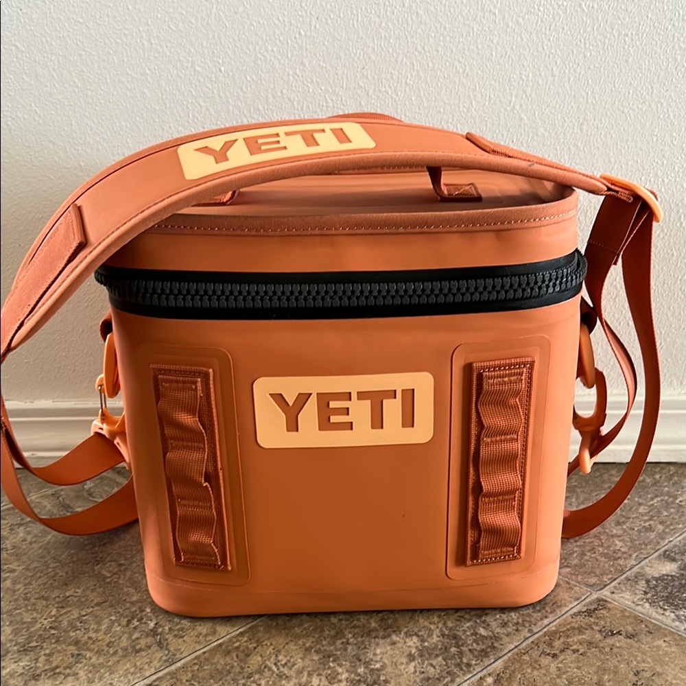 Yeti High Desert Clay Orange cooler flip 8